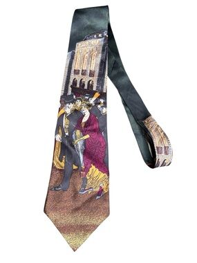 Vintage Pierre Balmain Paris Green Regency Silk Tie